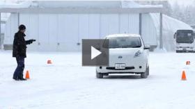 The Nissan LEAF proves slick in wintry test drives in northern Japan