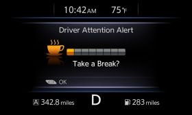 Nissan's "Driver Attention Alert" helps detect erratic driving caused by drowsiness and inattention